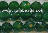 CAG6615 15.5 inches 12mm faceted round green agate gemstone beads