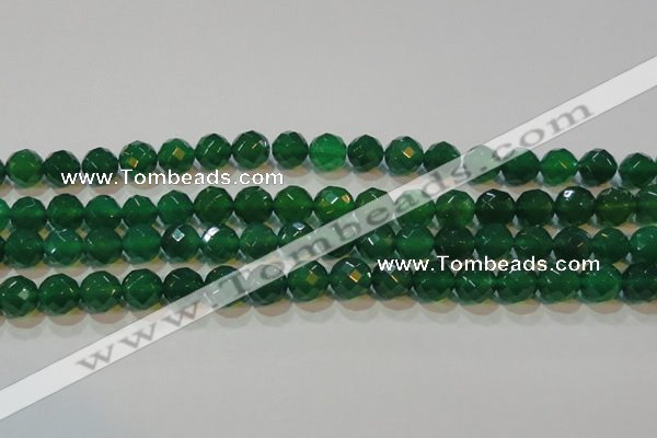 CAG6615 15.5 inches 12mm faceted round green agate gemstone beads