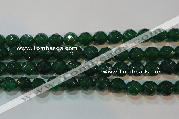 CAG6617 15.5 inches 16mm faceted round green agate gemstone beads