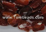 CAG662 15.5 inches 13*18mm faceted rectangle natural fire agate beads