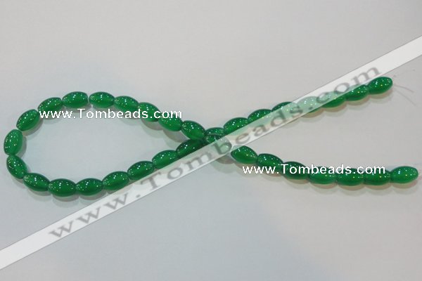 CAG6623 15.5 inches 8*12mm rice green agate gemstone beads