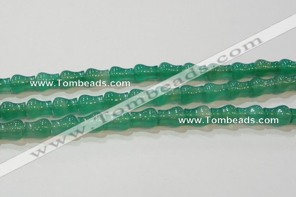 CAG6626 15.5 inches 9*11mm vase-shaped green agate gemstone beads