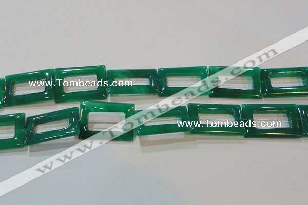 CAG6644 15.5 inches 25*35mm rectangle green agate gemstone beads