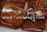 CAG665 15.5 inches 22*30mm faceted rectangle natural fire agate beads