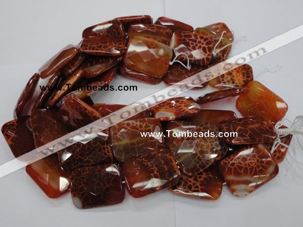 CAG665 15.5 inches 22*30mm faceted rectangle natural fire agate beads