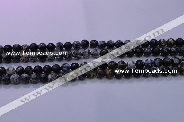 CAG6650 15.5 inches 4mm round blue ocean agate gemstone beads