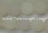 CAG6681 15 inches 10mm round white pilates agate beads