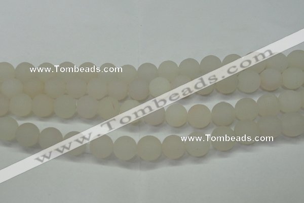 CAG6681 15 inches 10mm round white pilates agate beads