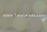 CAG6682 15 inches 12mm round white pilates agate beads