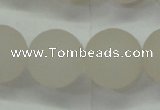 CAG6683 15 inches 14mm round white pilates agate beads