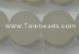 CAG6685 15 inches 18mm round white pilates agate beads