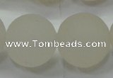 CAG6686 15 inches 18mm round white pilates agate beads