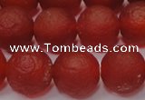 CAG6701 15 inches 10mm round red pilates agate beads