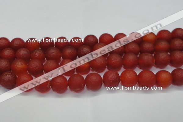 CAG6702 15 inches 12mm round red pilates agate beads