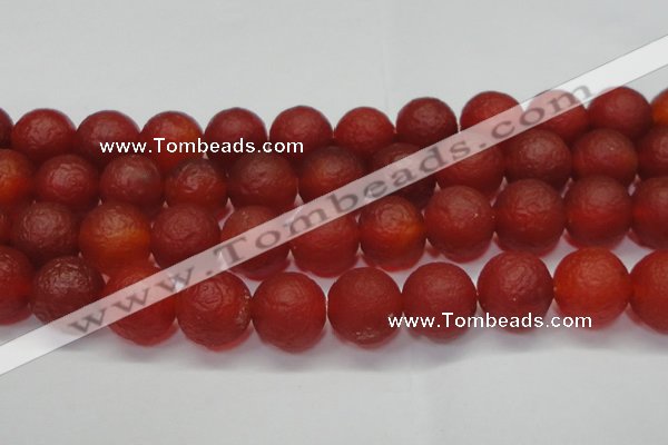 CAG6704 15 inches 16mm round red pilates agate beads