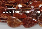 CAG671 15.5 inches 18*25mm faceted flat teardrop natural fire agate beads