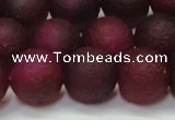 CAG6712 15 inches 12mm round plum pilates agate beads