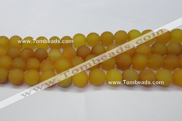 CAG6721 15 inches 10mm round yellow pilates agate beads