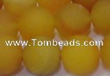 CAG6722 15 inches 12mm round yellow pilates agate beads