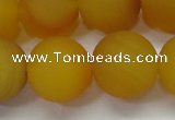 CAG6723 15 inches 14mm round yellow pilates agate beads