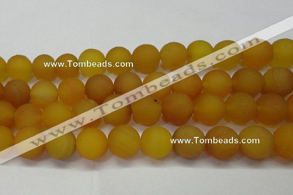 CAG6724 15 inches 16mm round yellow pilates agate beads