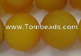 CAG6725 15 inches 18mm round yellow pilates agate beads