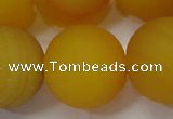 CAG6726 15 inches 20mm round yellow pilates agate beads