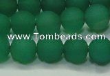 CAG6730 15 inches 8mm round green pilates agate beads