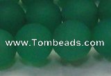 CAG6733 15 inches 14mm round green pilates agate beads