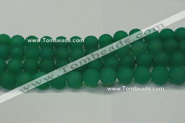 CAG6733 15 inches 14mm round green pilates agate beads