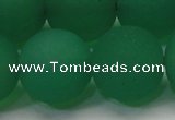 CAG6735 15 inches 18mm round green pilates agate beads