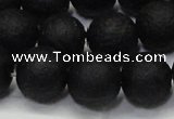 CAG6741 15 inches 10mm round black pilates agate beads