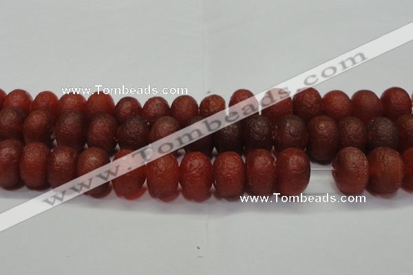 CAG6751 15 inches 12*16mm rondelle red pilates agate beads