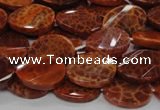 CAG677 15.5 inches 13*18mm twisted oval natural fire agate beads