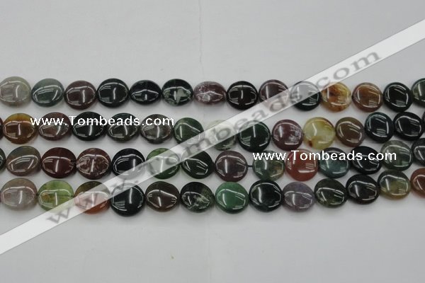 CAG6771 15.5 inches 14mm flat round Indian agate beads wholesale