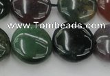 CAG6772 15.5 inches 16mm flat round Indian agate beads wholesale