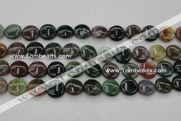 CAG6772 15.5 inches 16mm flat round Indian agate beads wholesale