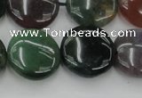 CAG6773 15.5 inches 18mm flat round Indian agate beads wholesale