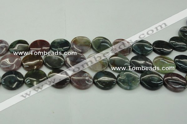 CAG6774 15.5 inches 20mm flat round Indian agate beads wholesale