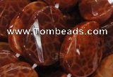 CAG678 15.5 inches 18*25mm twisted oval natural fire agate beads