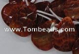 CAG679 15.5 inches 15*20mm faceted teardrop natural fire agate beads