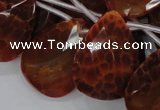 CAG680 15.5 inches 22*30mm faceted teardrop natural fire agate beads