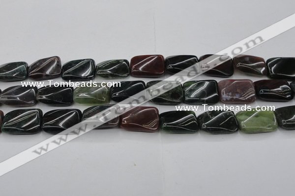 CAG6811 15.5 inches 18*25mm twisted rectangle Indian agate beads