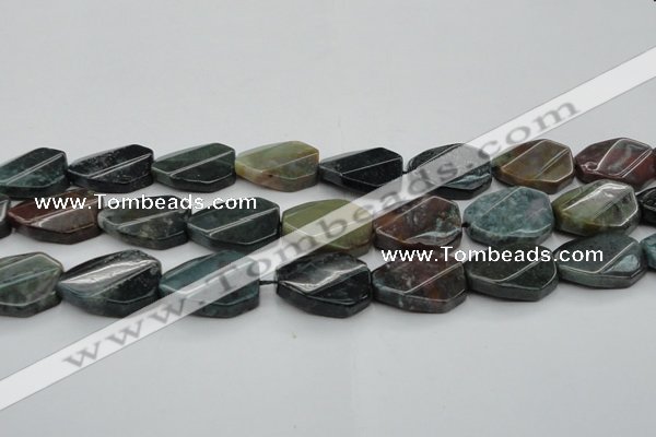 CAG6818 15.5 inches 18*25mm faceted & twisted octagon Indian agate beads