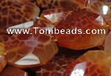 CAG682 15.5 inches 22*30mm faceted freeform natural fire agate beads