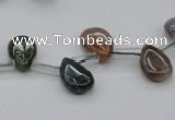 CAG6838 Top drilled 8*12mm flat teardrop Indian agate beads