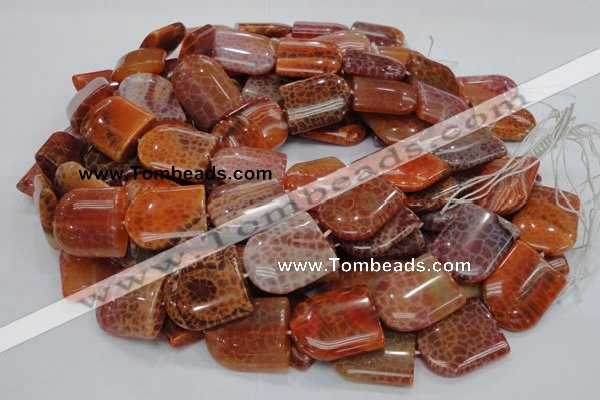 CAG684 15.5 inches 25*30mm freeform natural fire agate beads