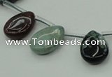 CAG6840 Top drilled 12*16mm flat teardrop Indian agate beads