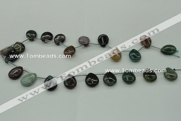 CAG6840 Top drilled 12*16mm flat teardrop Indian agate beads