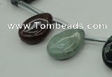 CAG6841 Top drilled 13*18mm flat teardrop Indian agate beads